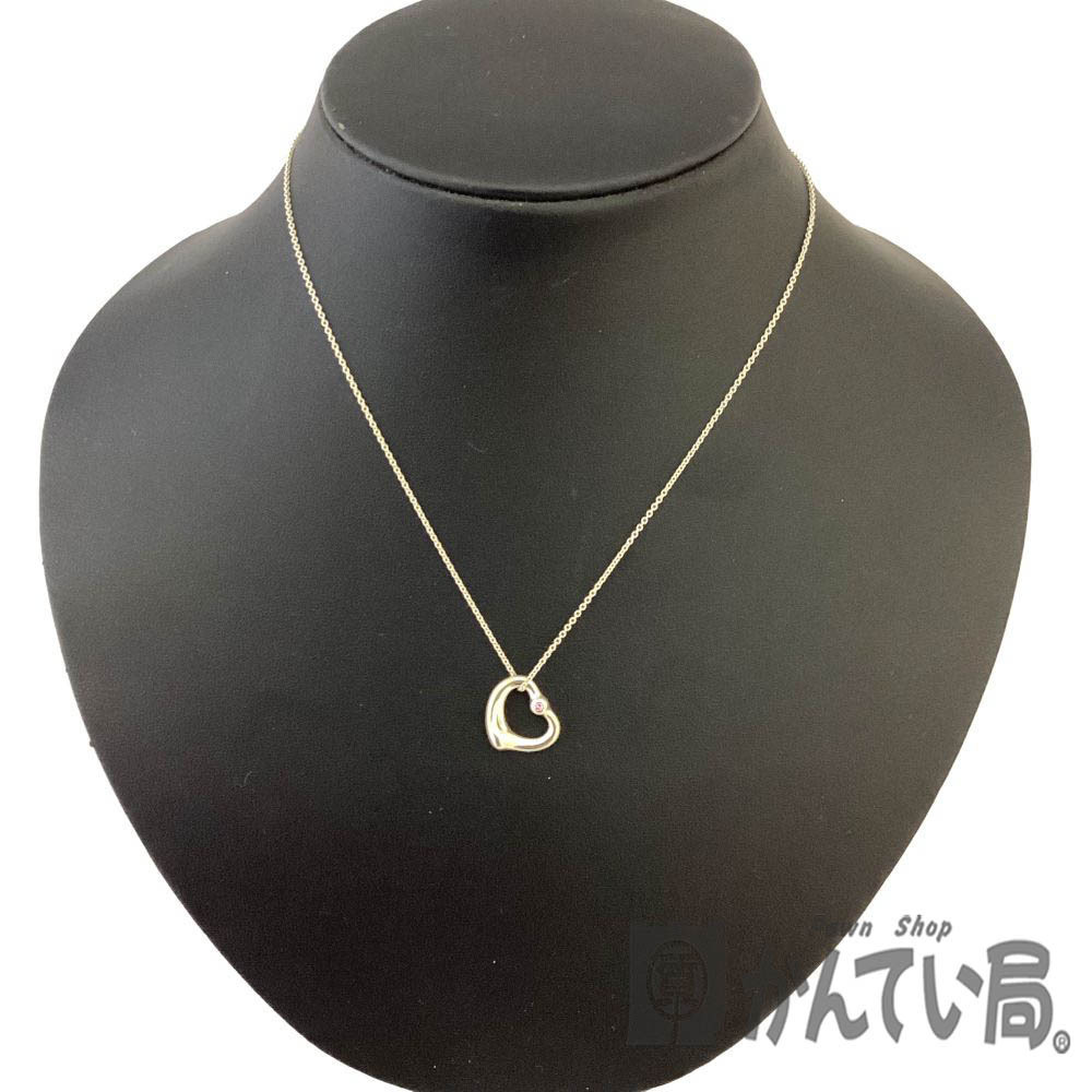 Tiffany Co Open Heart Necklace Sapphire Card Total Pendant Tiffany & Co Kantei